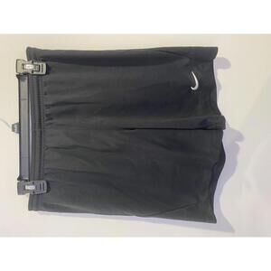 Nike Black Athletic Shorts with White Swoosh Logo Size Youth XL